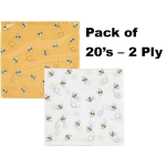 Serviettes, 2 Ply - 33cm - Bees